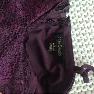 City studio purple floral lace